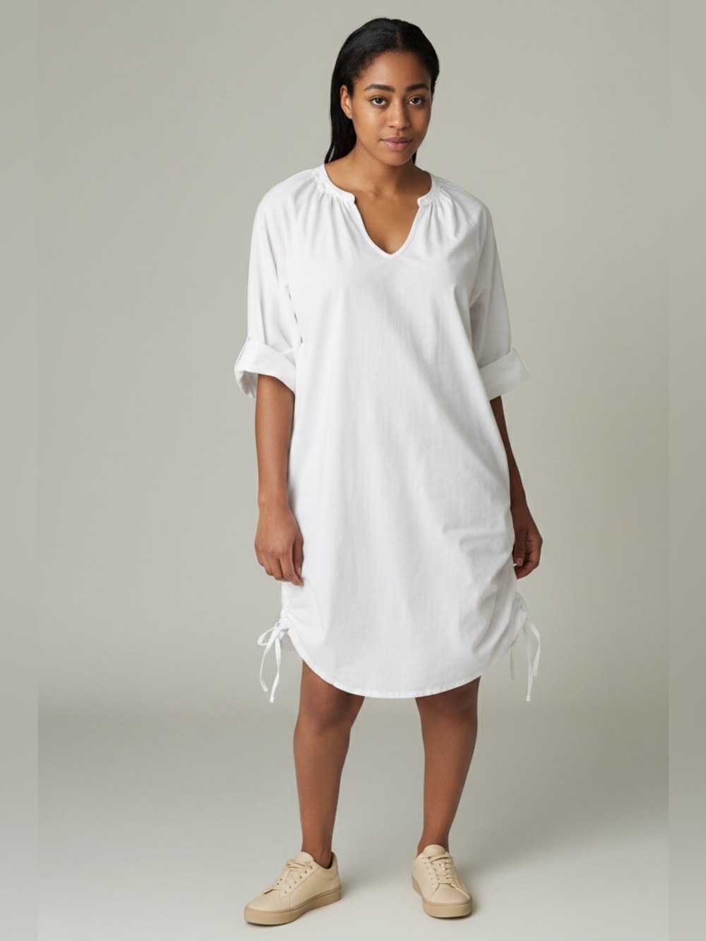 PrimaDonna Swim LaConcha SwimDress White Tunic with Drawstring Sides Size S/M